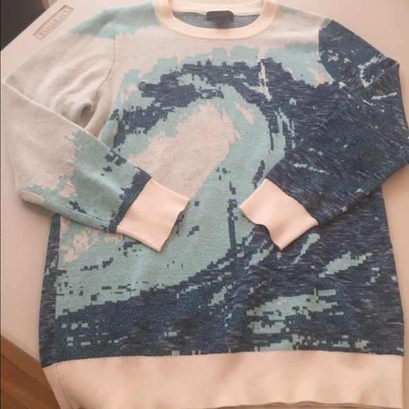J Crew Metallic Jacquard Sweater