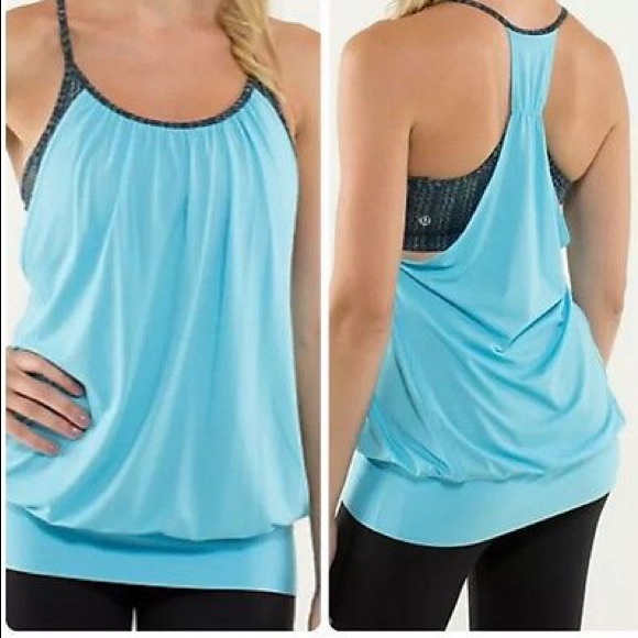 lululemon athletica Tops - Lululemon No Limits Tank - Light Blue- size 4!