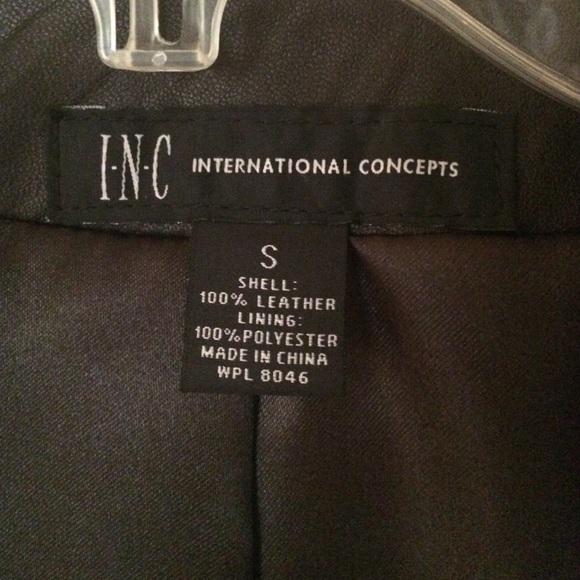 INC 100% Leather short blazer jacket - Picture 2 of 4
