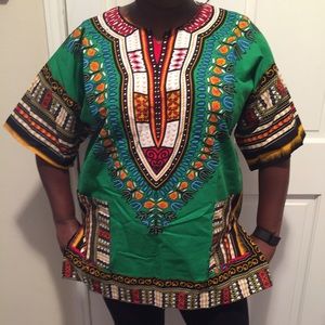 Dashiki adult Green one size fit all