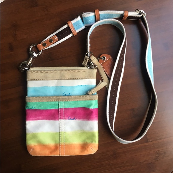 Coach Hampton Watercolor Stripe Swingpack