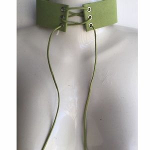 ✨Green Lace Up Choker Necklace.