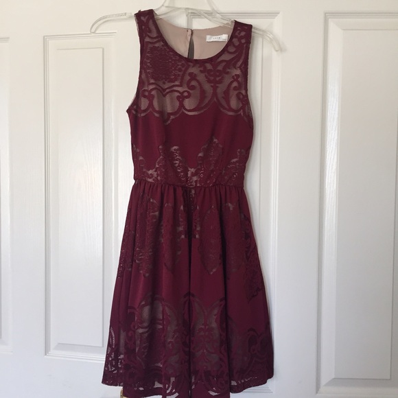 Maroon lacy dress from Nordstrom