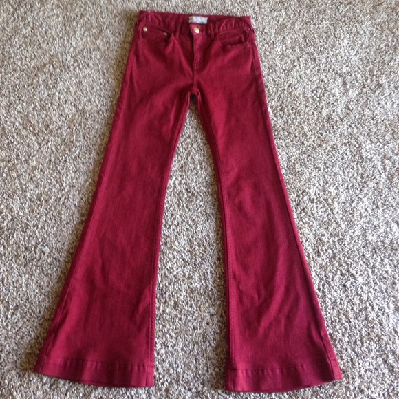 Free people burgundy belle bottoms size 26