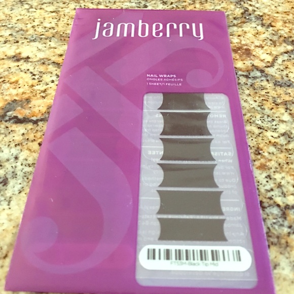 Jamberry ▪️Black Tip Mid▪️Nail Wraps
