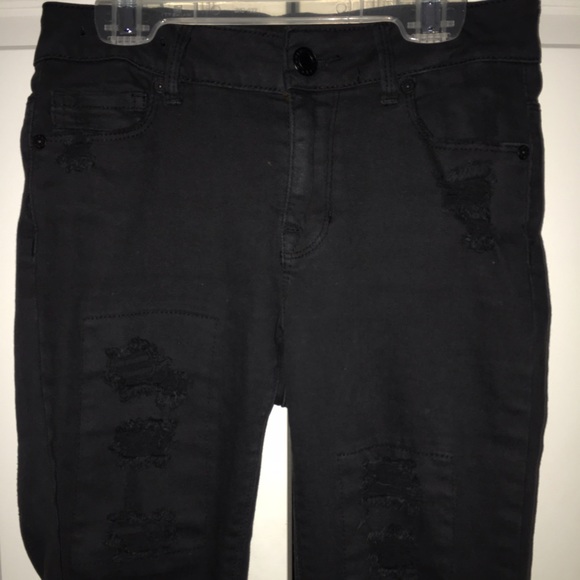 Kendall & Kylie high rise black ripped jeans