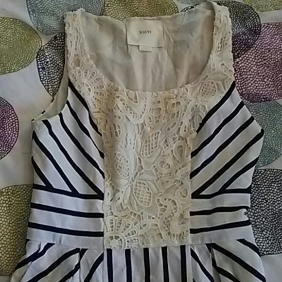 Anthropologie Mauve Navy Crotchet Lace Chessia