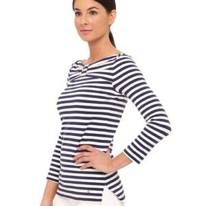 Kate Spade Wheaton Navy and White Stripe Top