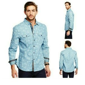 Men's denim printed shirt