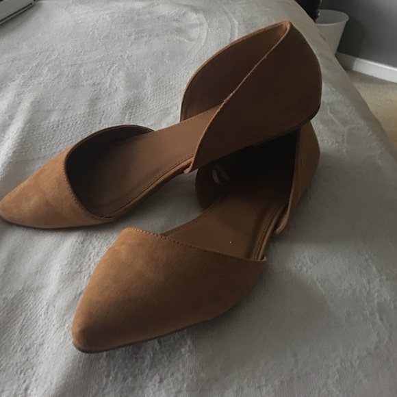 Brown suede flats