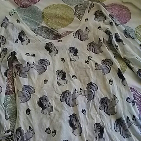 Anthropologie 9-H15 STCL xs squirrel blouse