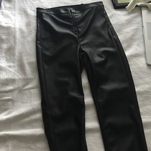 Black leather leggings