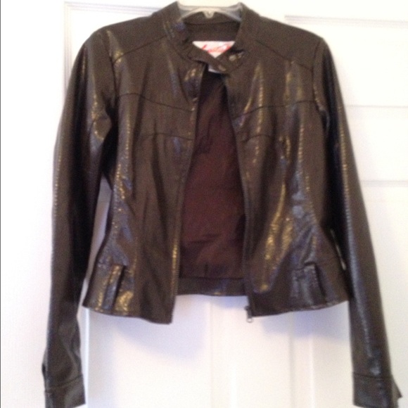 Leather biker jacket