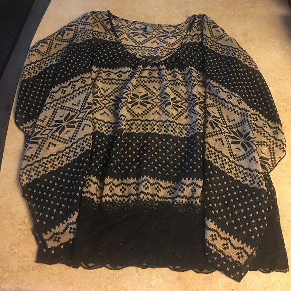 Charlotte Russe See-through Poncho Shirt
