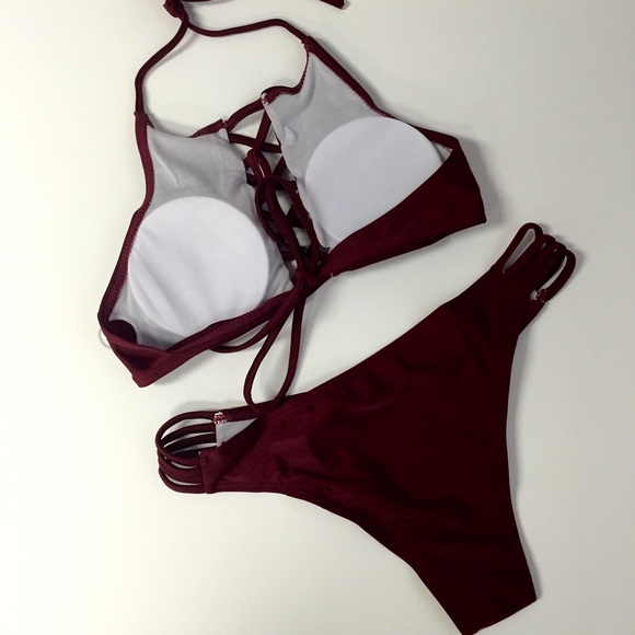 Burgundy bikini set sw131 - Picture 3 of 4