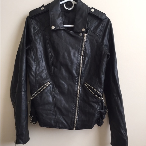 Faux leather biker jacket