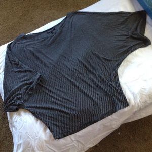 Beyond yoga batwing tee shirt top micro stripe