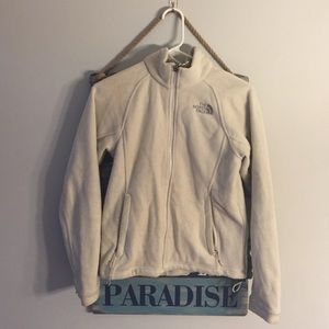 White fleece north face jacket!