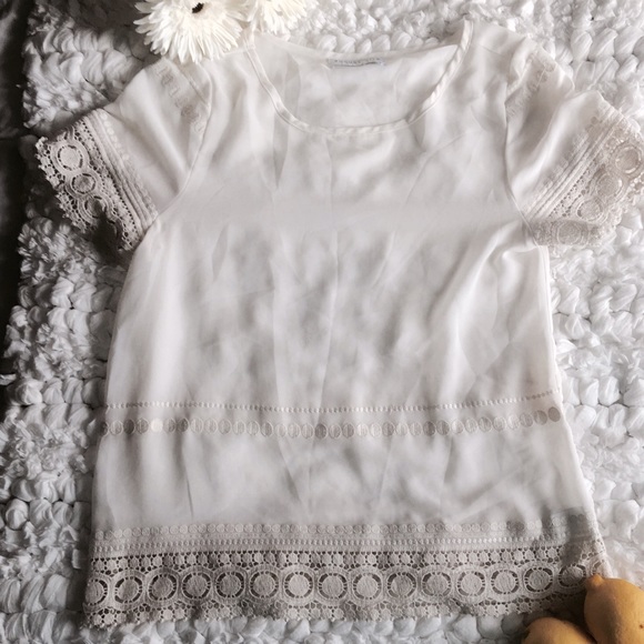 august silk Tops - Boho Sheer Lace Top