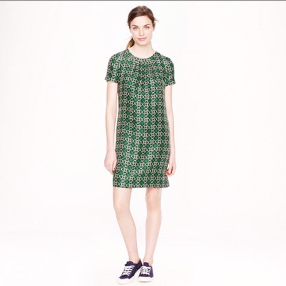 J. Crew Silk Lattice Print Dress -NWOT