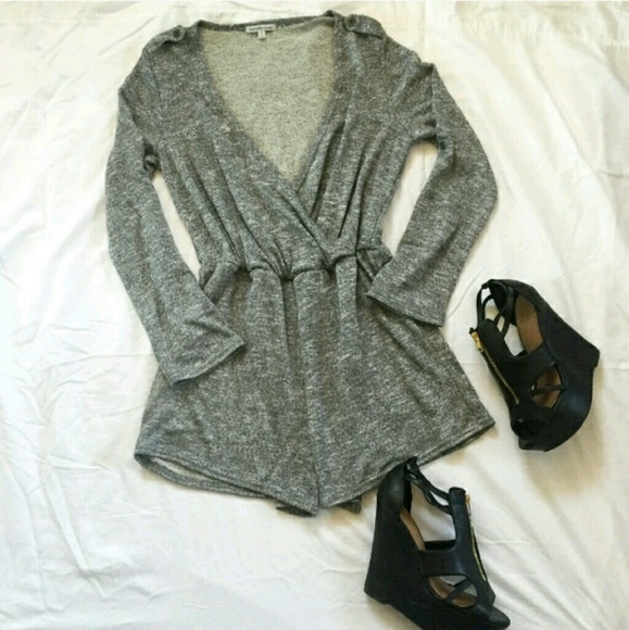 Long sleeve deep v romper size M