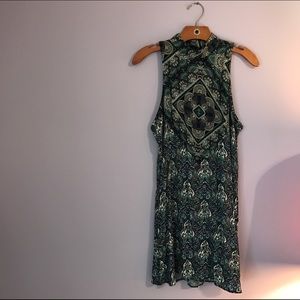 NEW W/ TAGS | High Neck Open Back Boho Print Dress