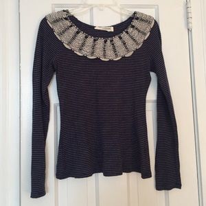 Anthropologie Sweater Collar Top