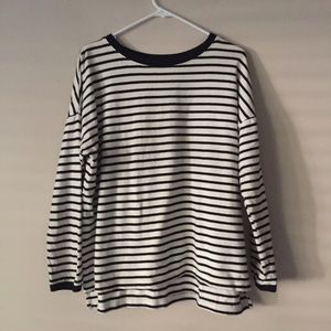 Forever 21 black/white striped sweater, size L