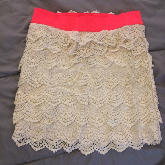 Cream crochet skirt