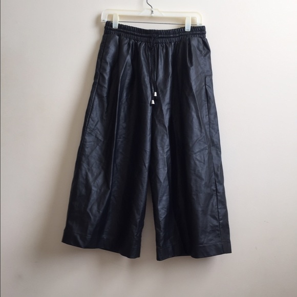 Faux leather culottes