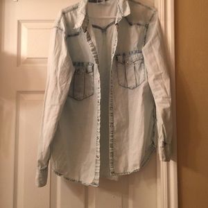 H&M acid wash denim Button down