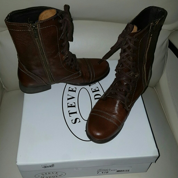 Steve Madden Leather boots, worn 3x, LIKE NEW