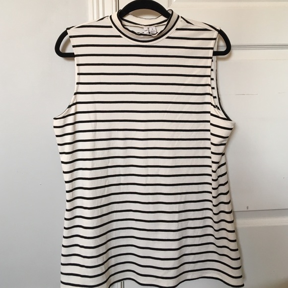 Elle Striped High Neck Tank