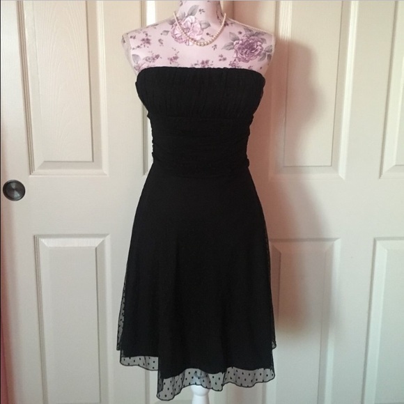 Vintage style black strapless dress