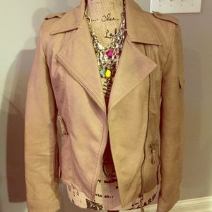 Papaya Tan FAUX Leather Jacket ~ Size Medium