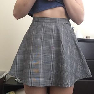 American Apparel Grey Plaid Circle Skirt