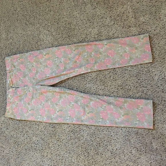 Floral skinny mini khakis