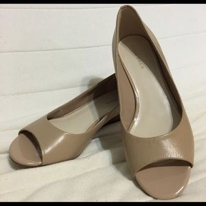 Cole Haan Nude Cream Open Toe/Peep Toe Wedges