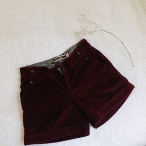 Anthropologie Buttoned Corduroy Sailor Shorts.