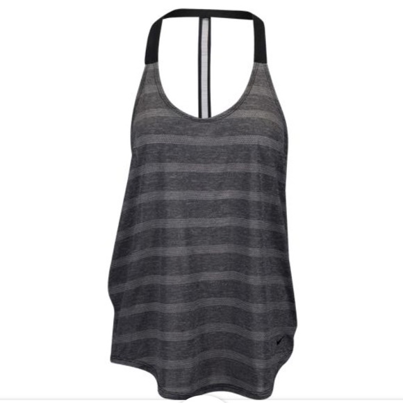 Nike Tops - NWT Nike grey stripped t-back tank top
