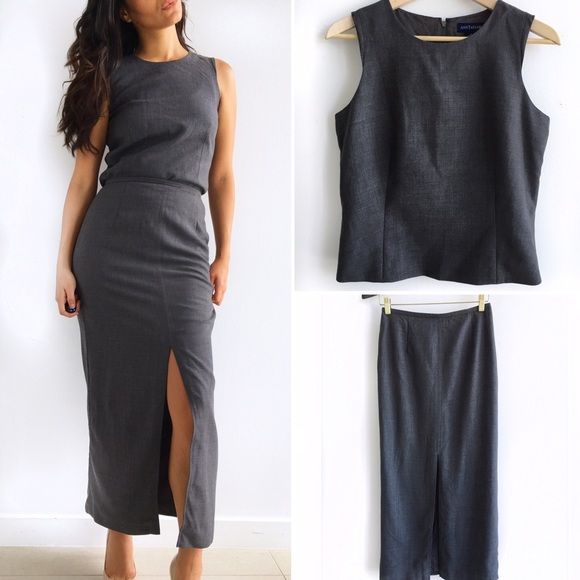 Ann Taylor Dresses & Skirts - Ann Taylor Two Piece Gray Skirt Set