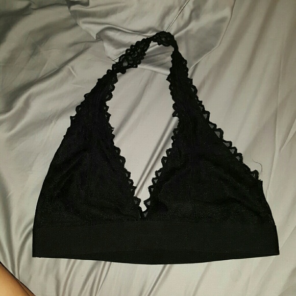 NWOT Vspink black halter bralette size medium