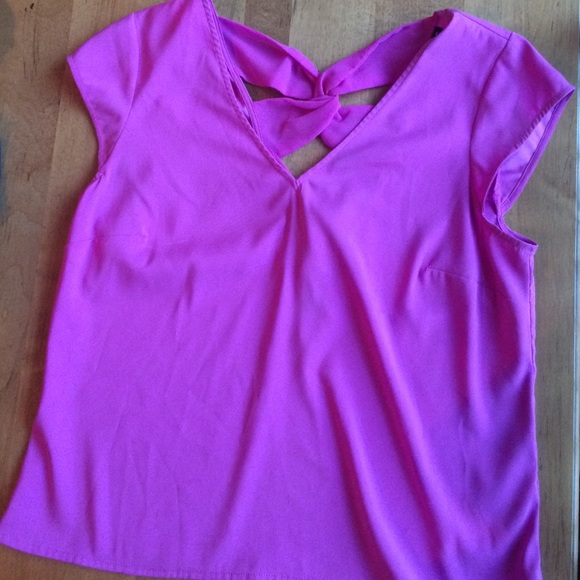 Express Fuchsia Satin Blouse