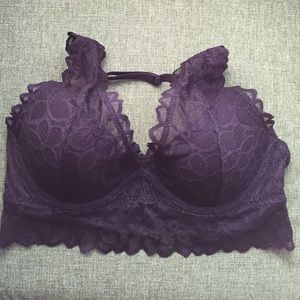 Lace halter bra