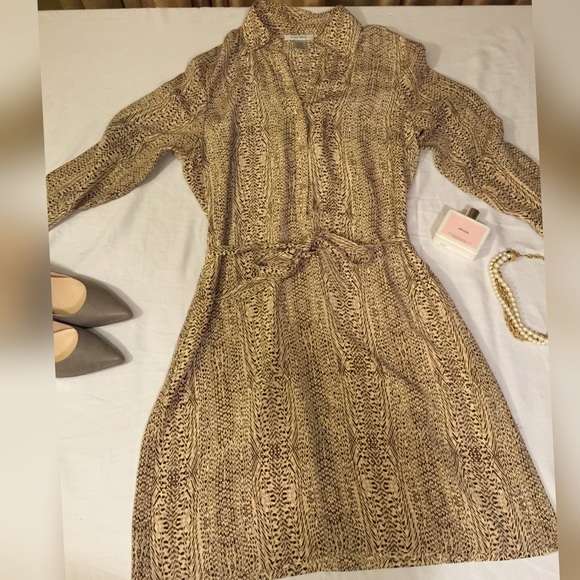 Beautiful Nine West 100% Silk Shirt Dress