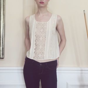 Dreamy crochet lace-paneled top