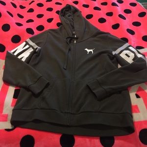 Pink full-zip hoodie