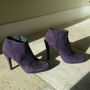 Stuart Weitzman for Scoop Purple Suede Booties