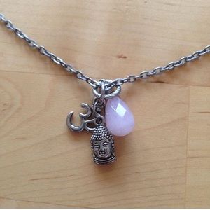 Buddha & Ohm w/ faux rose quartz stone