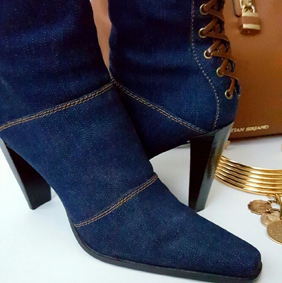 blue jean ankle boots